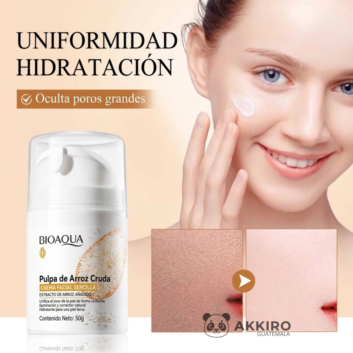 Crema Facial Aclarante de Arroz (50g) BIOAQUA