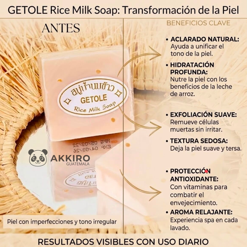 Jabón Aclarante de Leche de Arroz