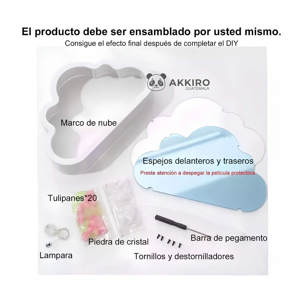 Lámpara Infinita de Nube con Tulipanes
