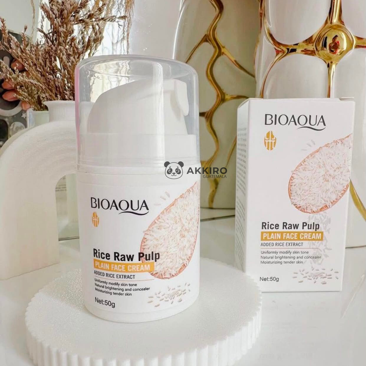 Crema Facial Aclarante de Arroz (50g) BIOAQUA